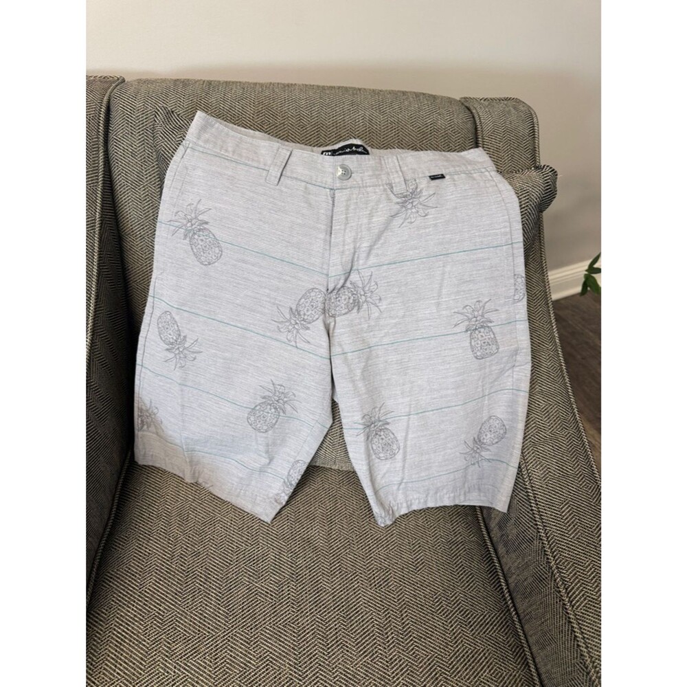 Travis Mathew Gray Pineapple-Print Flat Front Shorts